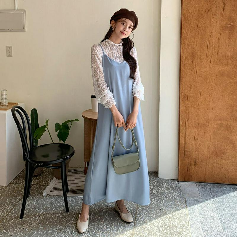 2WAYキャミワンピース・全3色・b58483 レディース 【ops】【ワンピース ロング丈 ロング レイヤード キャミソール 