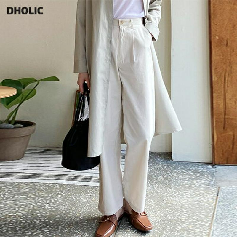 コットンタックパンツ・全3色・t58494 レディース 【pt】【パンツ ズボン ストレート ロング 無地 カジュアル タック 