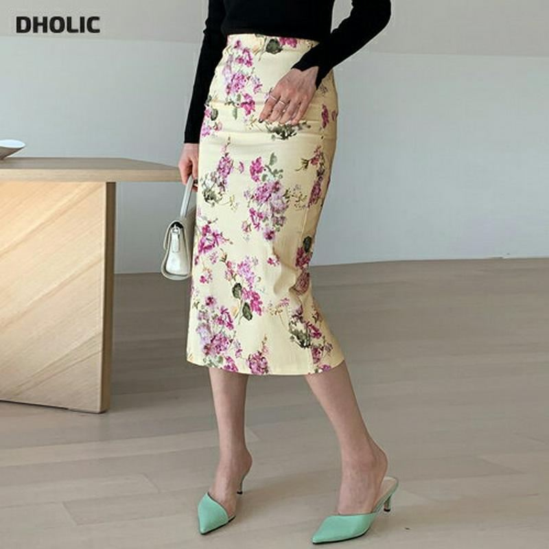 フローラルHラインスカート・全3色・b61509 レディース【sk】【スカート ミディ丈 ミディスカート 花柄 フラワー 総柄 