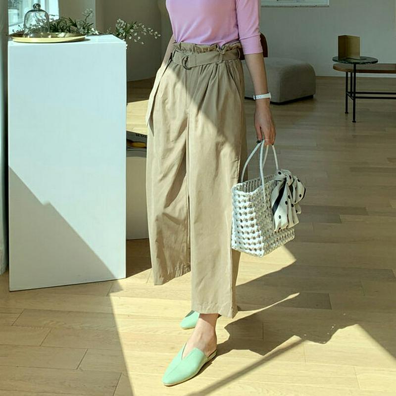 ベルト付ワイドパンツ・全2色・t61505 レディース【pt】【ワイドパンツ ロングパンツ ワイド ロング パンツ ズボン ボト