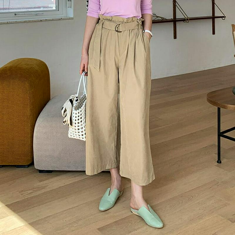 ベルト付ワイドパンツ・全2色・t61505 レディース【pt】【ワイドパンツ ロングパンツ ワイド ロング パンツ ズボン ボト