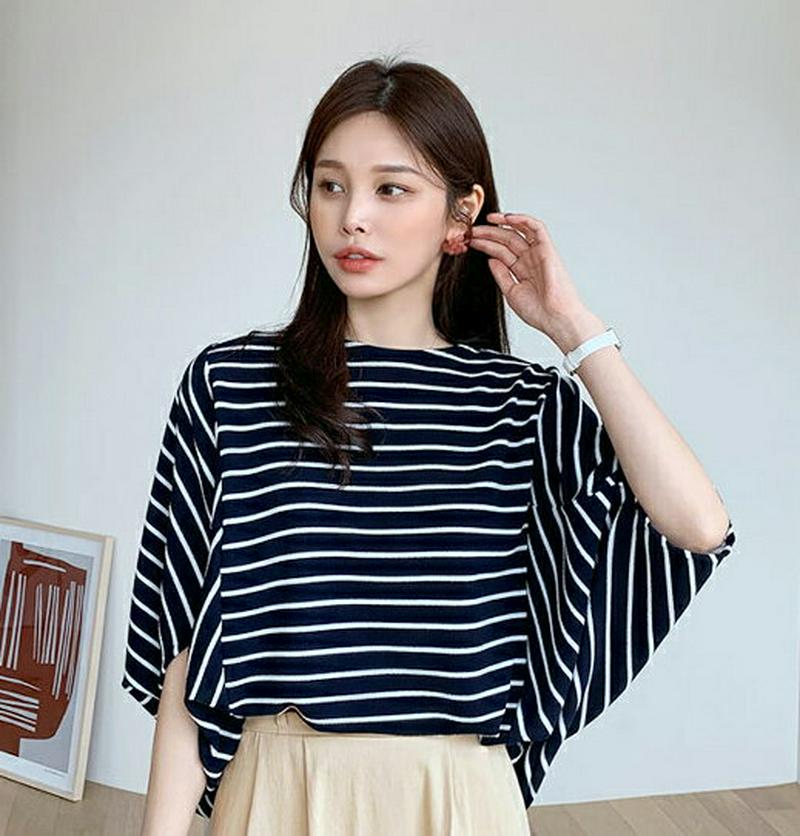 ドルマンスリーブボーダーTシャツ・全3色・b61497 レディース【tops】【トップス Tシャツ ドルマン ドルマンスリーブ 