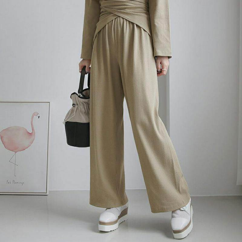 リブパンツ・全3色・t61406 レディース【pt】【パンツ ロングパンツ ズボン ボトムス リブ リブパンツ 単色 無地 シン
