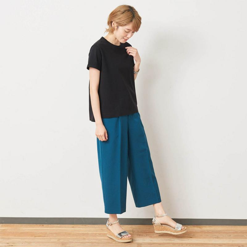 【タイムセール】丸みを隠す大人仕立てＴシャツ【綿１００％・吸水速乾・消臭】
