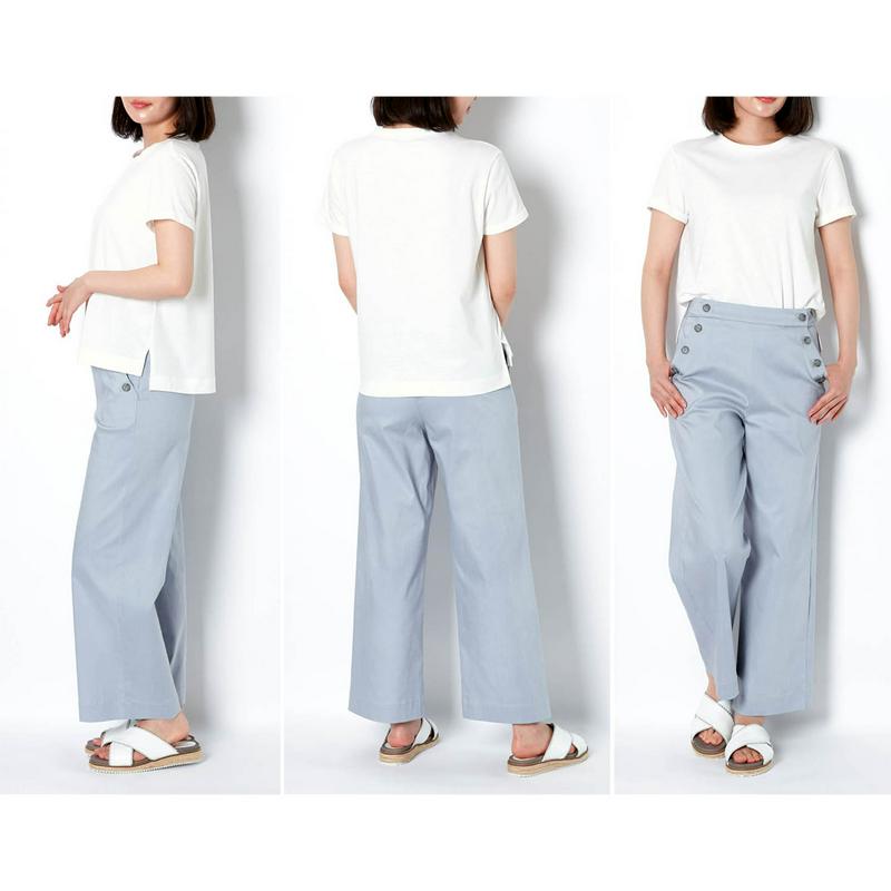 【タイムセール】丸みを隠す大人仕立てＴシャツ【綿１００％・吸水速乾・消臭】