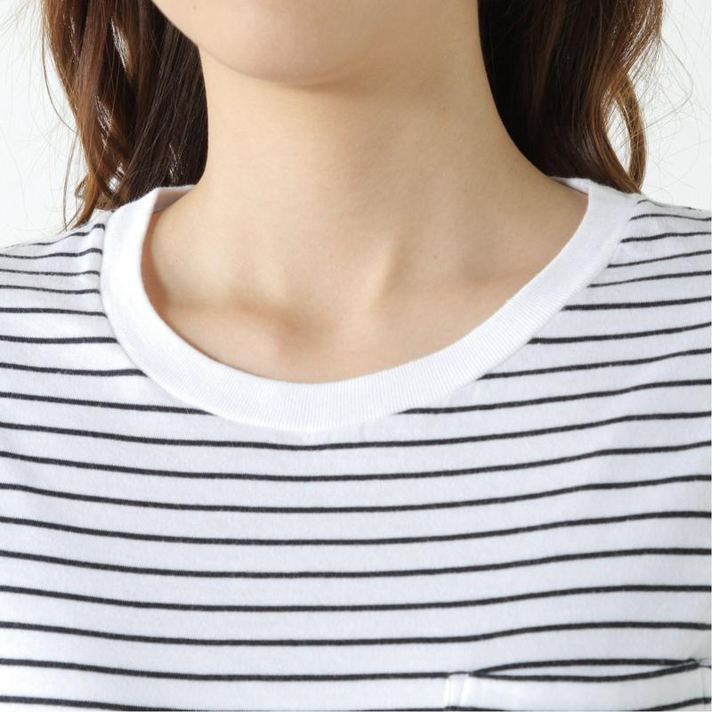 レディース　ポケット付き半袖ボーダーＴシャツ（チャンピオン/Champion）
