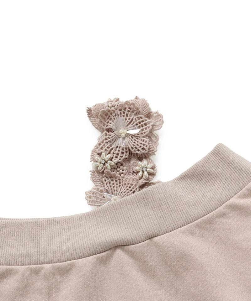 【WEB限定】レースワンショル裏毛プルオーバー