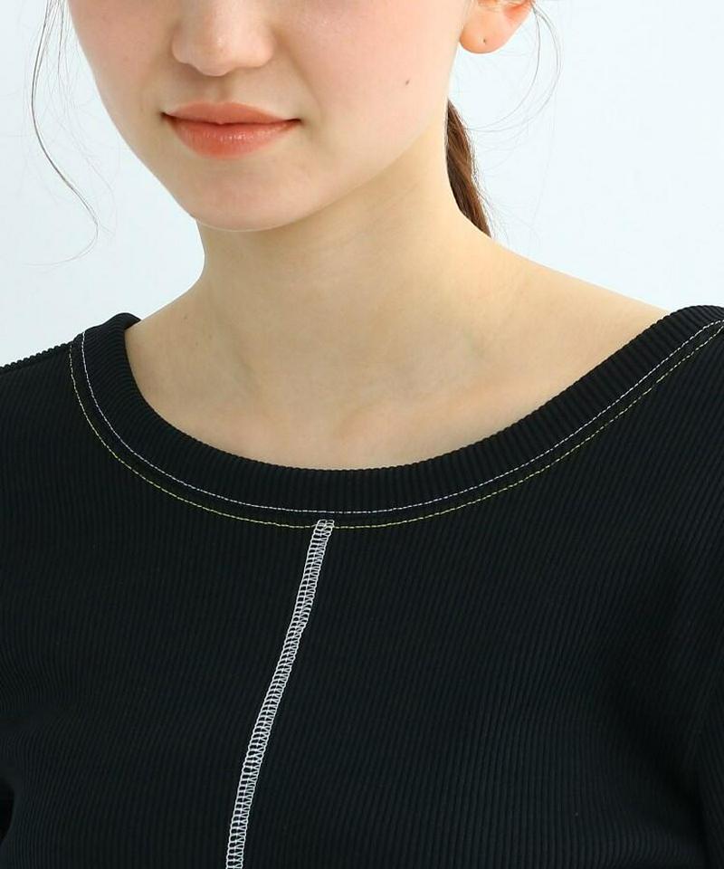 【ウォッシャブル】配色ステッチバックデザインプルオーバー