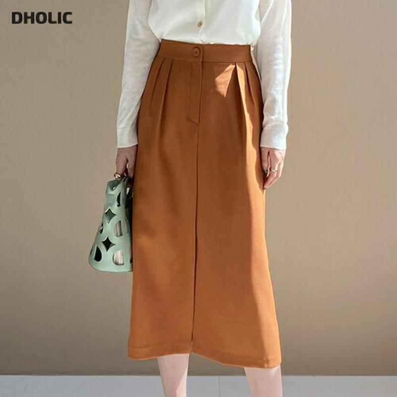 タックスリットロングスカート・全3色・b61644 レディース【sk】【スカート ロング ロングスカート Hライン ツータック 