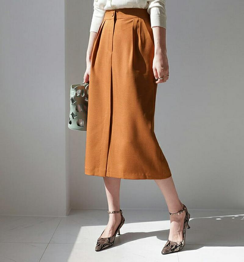 タックスリットロングスカート・全3色・b61644 レディース【sk】【スカート ロング ロングスカート Hライン ツータック 