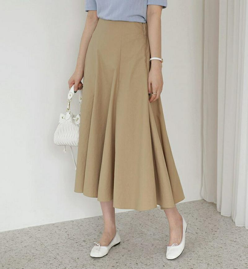 コットンフレアスカート・全2色・b61646 レディース【sk】【スカート ロングスカート ロング フレア フレアスカート コッ