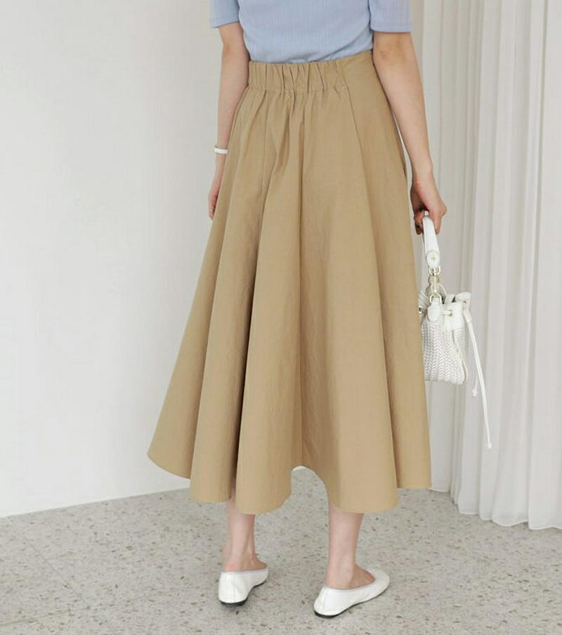 コットンフレアスカート・全2色・b61646 レディース【sk】【スカート ロングスカート ロング フレア フレアスカート コッ