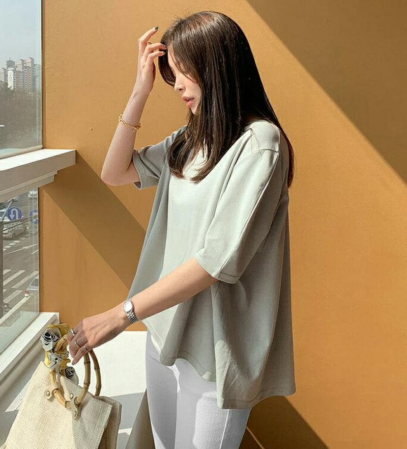 バックタックTシャツ・全3色・b61628 レディース【tops】【トップス Tシャツ 半袖 ハーフスリーブ タック バックシャ