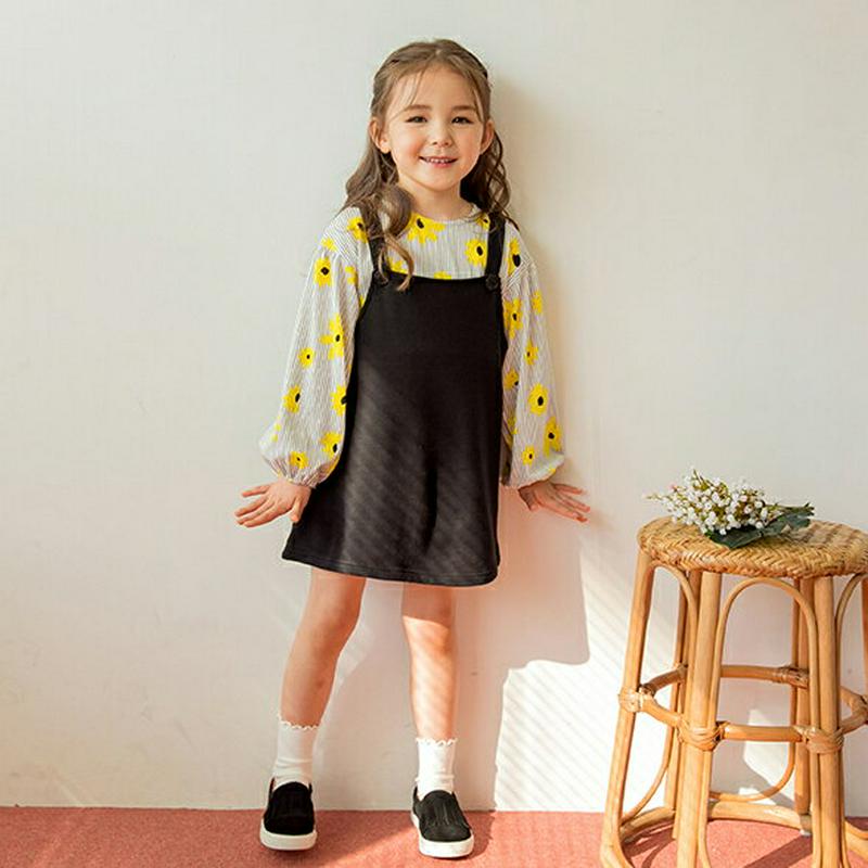 ボタンストラップワンピース・p000734 キッズ【3~8才】【ops】【ワンピース オールインワン 単色 無地 シンプル ミニ