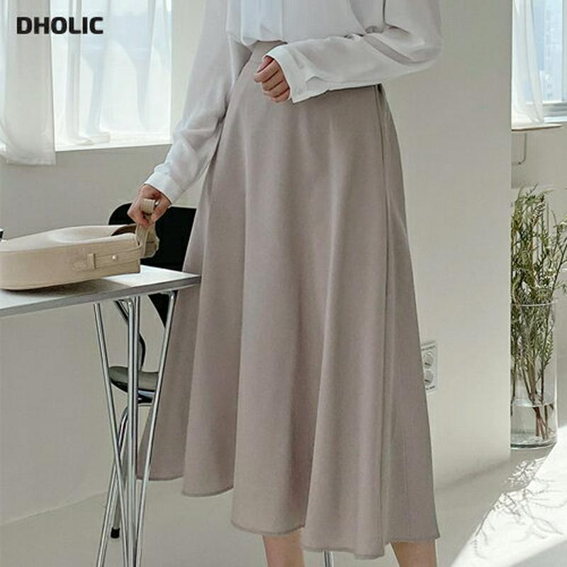 バックゴムフレアスカート・全2色・b55271 レディース 【sk】【スカート ロング丈 ロング フレア 無地 カジュアル ベー