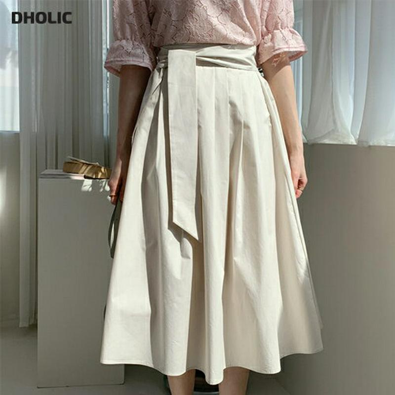 ウエストタイフレアスカート・全2色・t55274 レディース 【sk】【スカート ロング ロング丈 フレア タック リボン 無地