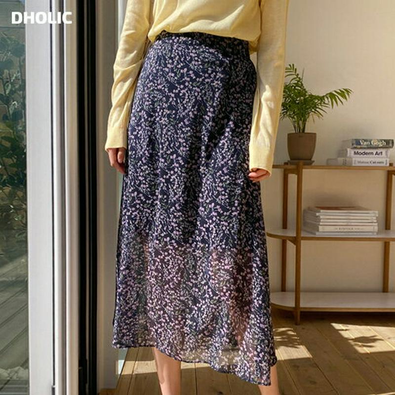 シフォンフローラルスカート・全3色・b55273 レディース 【sk】【スカート ロング丈 ロング フレア 花柄 シフォン ウエ