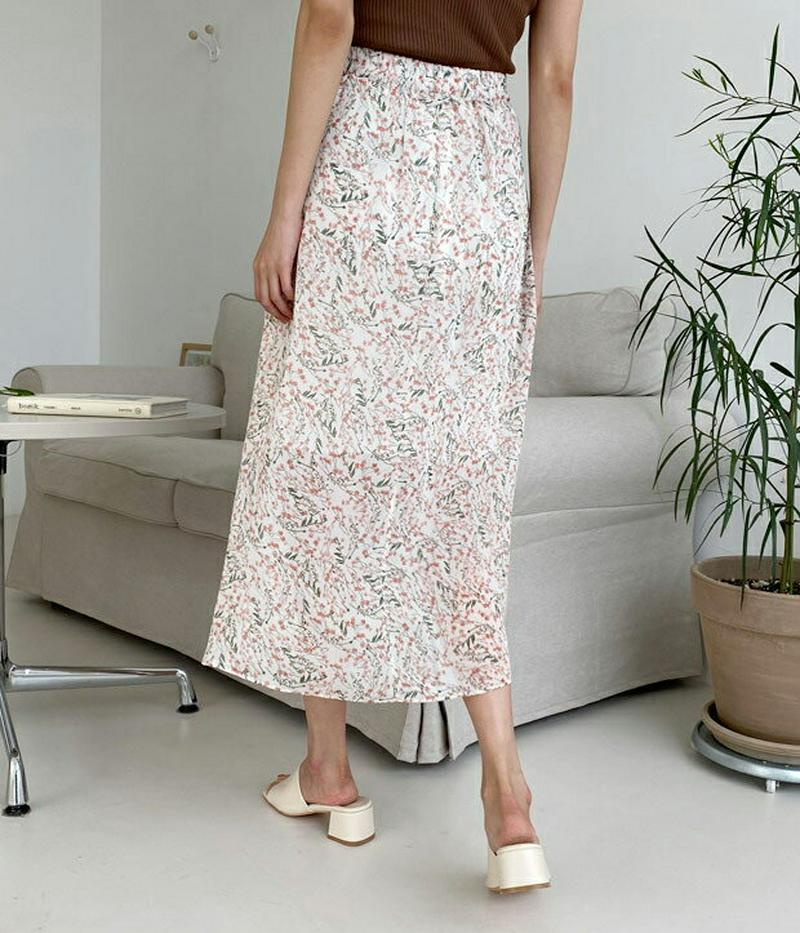 シフォンフローラルスカート・全3色・b55273 レディース 【sk】【スカート ロング丈 ロング フレア 花柄 シフォン ウエ