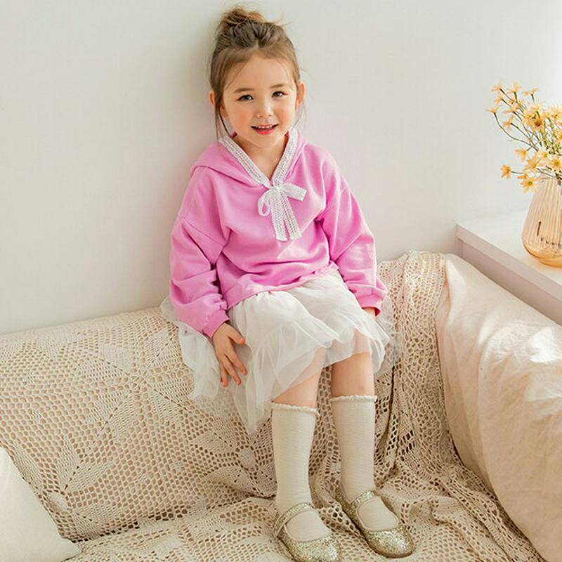 レースリボンフードチュールワンピース・p000736 キッズ【3~8才】【ops】【ワンピース ミディ丈 ミディワンピース 長袖