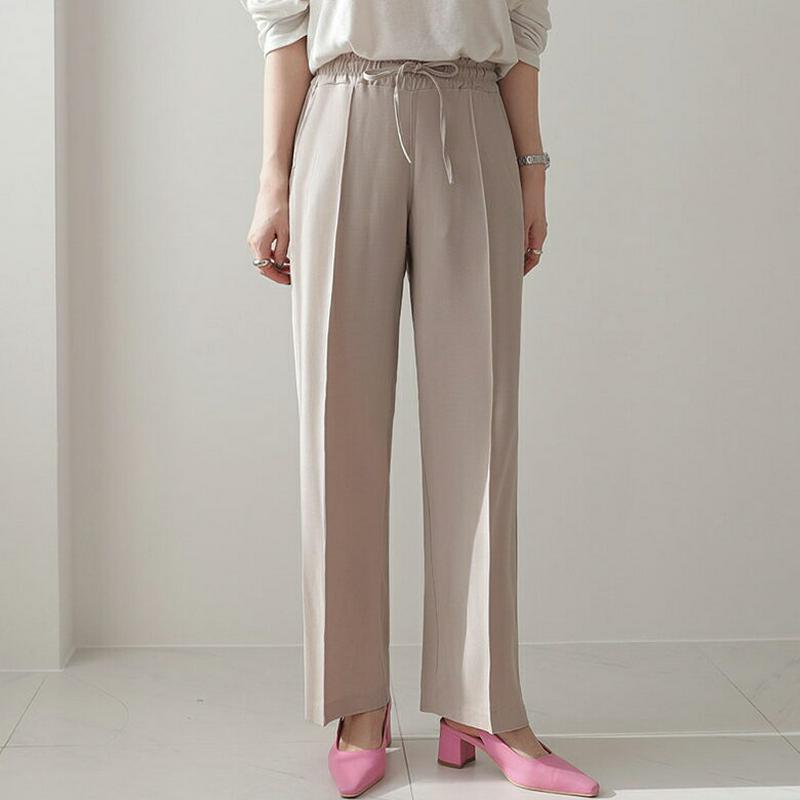 センタープレスドロストパンツ・全4色・b61649 レディース【pt】【スラックス パンツ ズボン ボトムス ロングパンツ ドロ