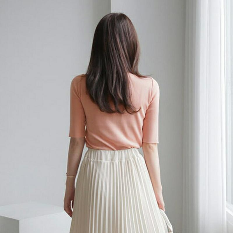 【只今10％OFF】ボートネックハーフスリーブニット・全5色・t61370 レディース【tops】【トップス ニット ニットトッ