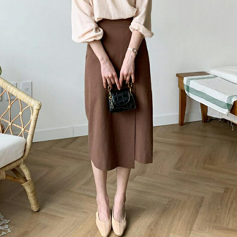 ボタンラップスカート・全3色・t58620 レディース 【sk】【スカート ロング ロング丈 ラップ カジュアル Hライン 無地