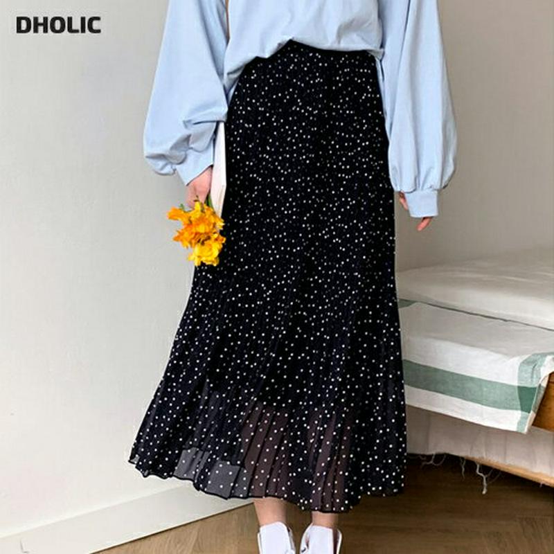 ドットプリーツスカート・全3色・t58622 レディース 【sk】【スカート ロング フレア シースルー シフォン プリーツ ド