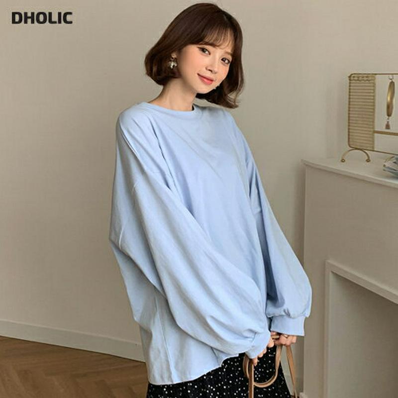 バックスリットリボンTシャツ・全4色・t58601 レディース 【tops】【トップス Tシャツ 長袖 パフスリーブ ドロップシ