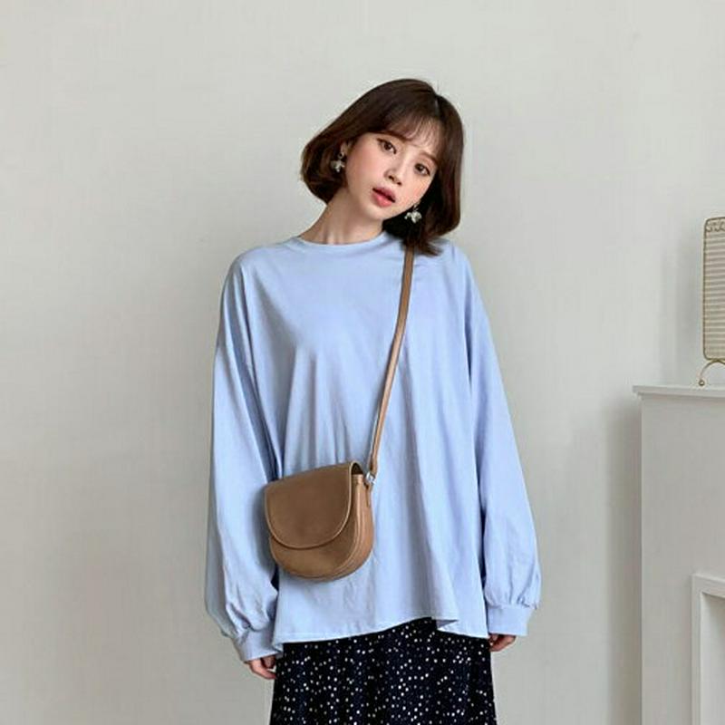 バックスリットリボンTシャツ・全4色・t58601 レディース 【tops】【トップス Tシャツ 長袖 パフスリーブ ドロップシ