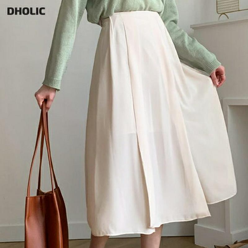 スリットフレアスカート・全4色・t58619 レディース 【sk】【スカート ロング ロング丈 フレア 無地 カジュアル スリッ