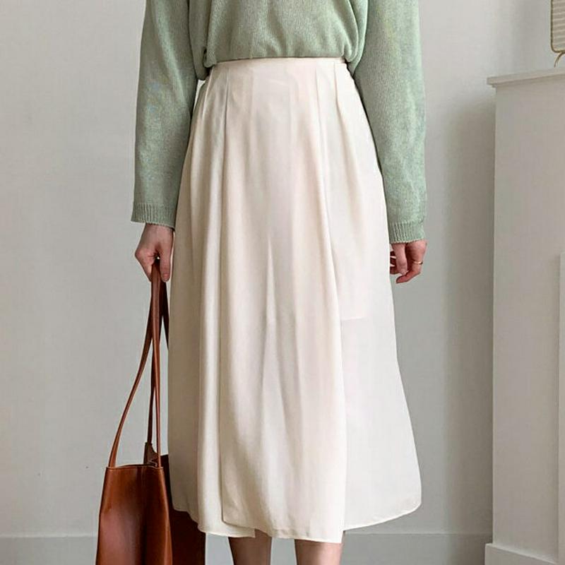 スリットフレアスカート・全4色・t58619 レディース 【sk】【スカート ロング ロング丈 フレア 無地 カジュアル スリッ