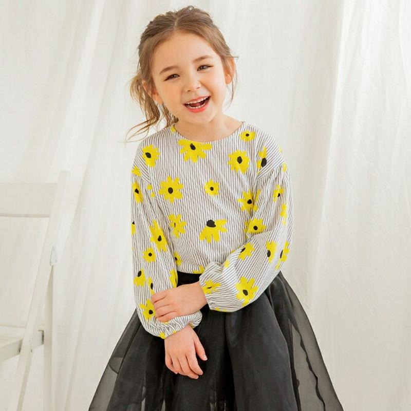 バルーンスリーブ花柄Tシャツ・p000716 キッズ【3~8才】【tops】【トップス Tシャツ 長袖 花柄 フラワー バルーン
