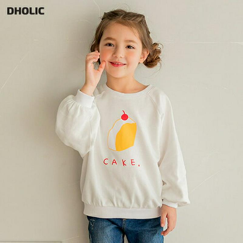 cakeプリントスウェット(ホワイト)・p000602 キッズ【3~8才】【tops】【トップス スウェット トレーナー 長袖 