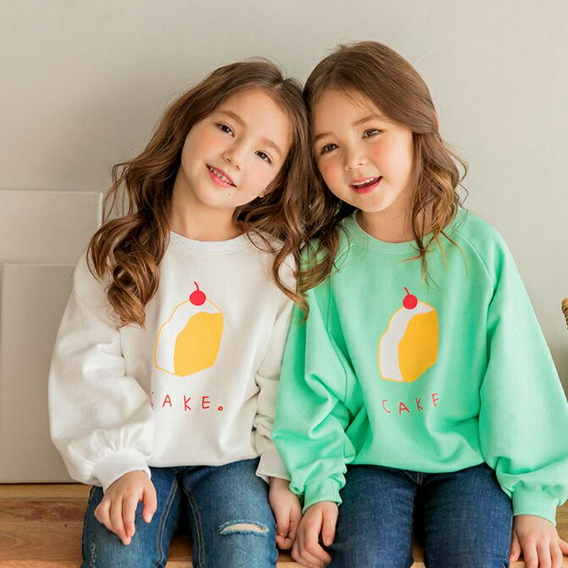cakeプリントスウェット(ホワイト)・p000602 キッズ【3~8才】【tops】【トップス スウェット トレーナー 長袖 