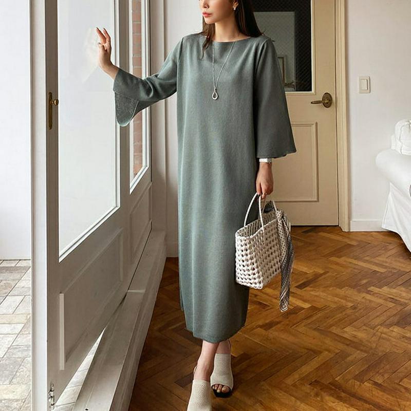 ストラップ付ニットワンピース・全3色・b61582 レディース【ops】【ワンピース ニット ニットワンピース ロング ロングワ