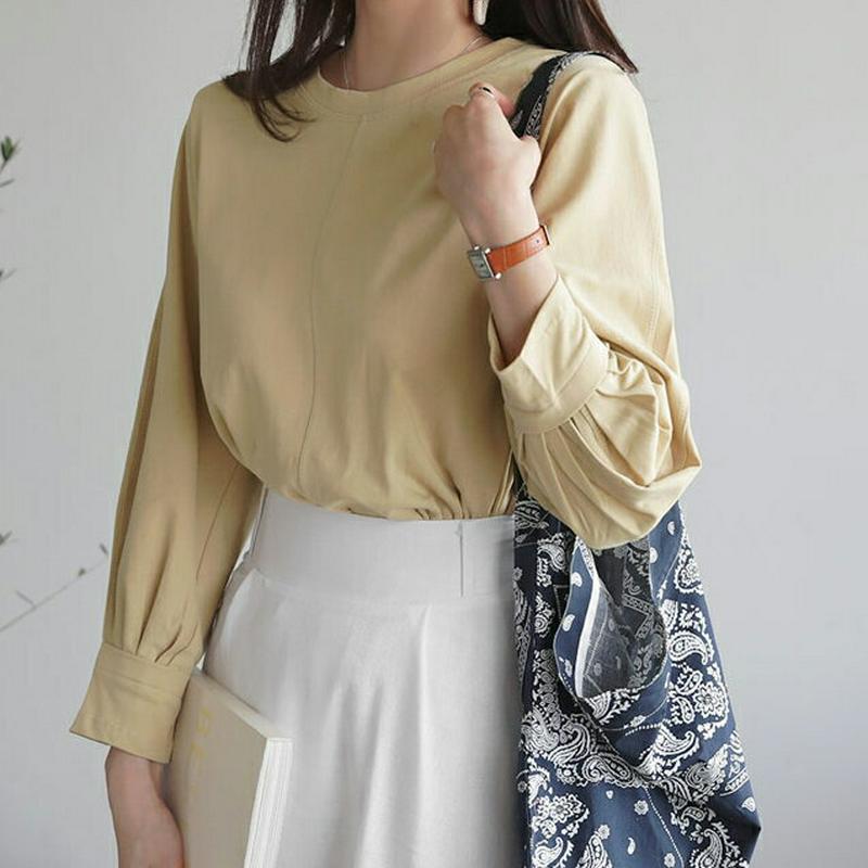 ラインディテールパフTシャツ・全4色・b61574 レディース【tops】【トップス Tシャツ 長袖 パフ パフスリーブ パフ袖