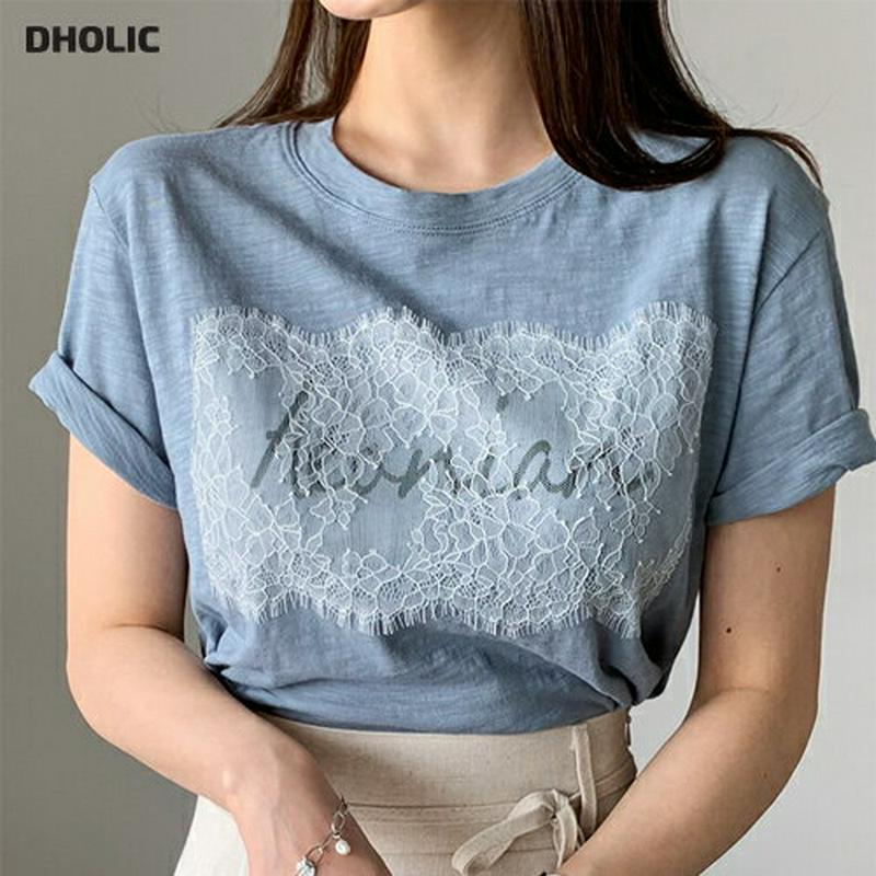 レースレタリングTシャツ・全3色・b61568 レディース【tops】【トップス Tシャツ 半袖 半そで レース レタリング ロ