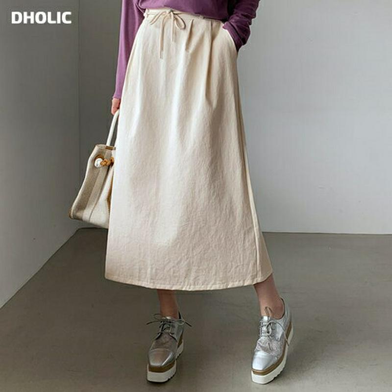 ストラップ付スカート・全3色・t61507 レディース【sk】【スカート ロング ロングスカート 単色 無地 シンプル カジュア