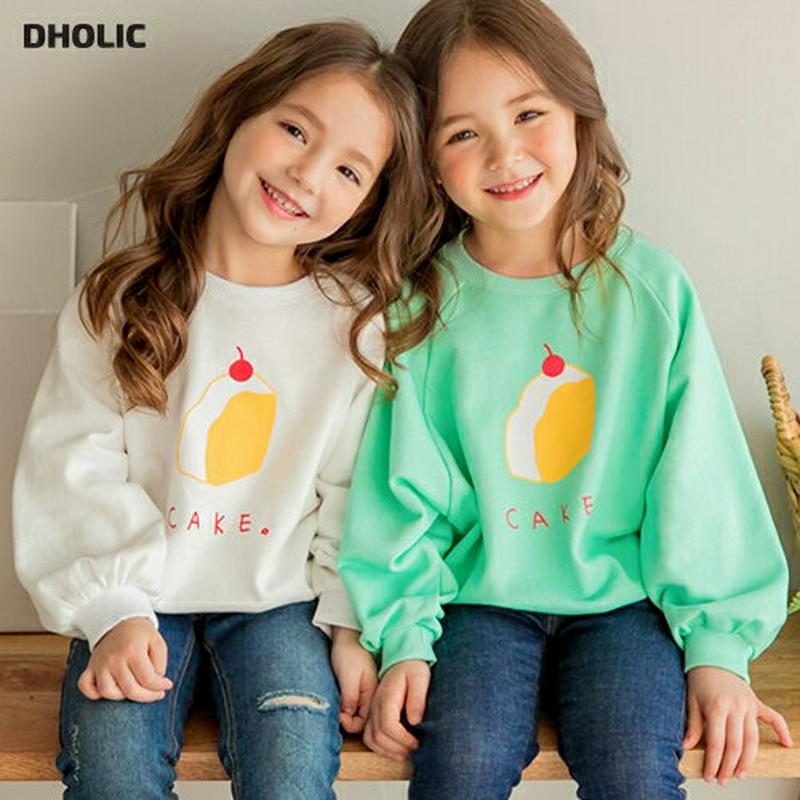 cakeプリントスウェット(ミント)・p000605 キッズ【3~8才】【tops】【トップス スウェット トレーナー ケーキ 