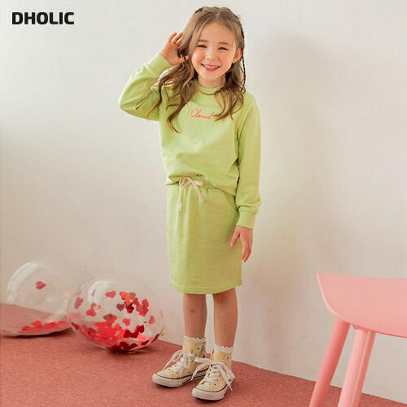 英字スウェット&スカートSET・p000585 キッズ【3~8才】【set】【セットアップ トップス スウェット トレーナー ス