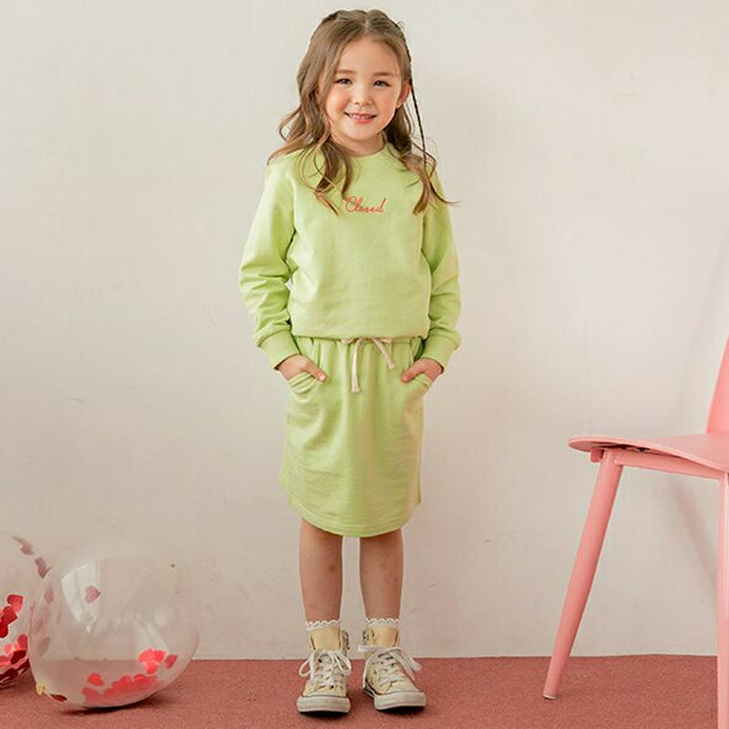 英字スウェット&スカートSET・p000585 キッズ【3~8才】【set】【セットアップ トップス スウェット トレーナー ス