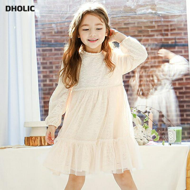 レース切替チュールワンピース・p000600 キッズ【3~8才】【ops】【ワンピース ミディ丈 ミディワンピース チュール レ