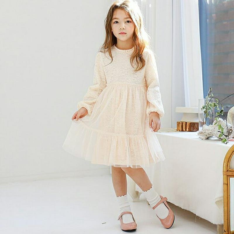 レース切替チュールワンピース・p000600 キッズ【3~8才】【ops】【ワンピース ミディ丈 ミディワンピース チュール レ