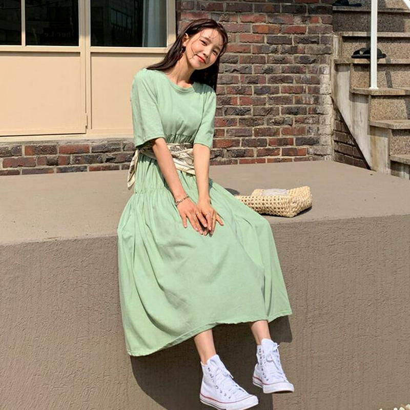 ティアードロングワンピース・全3色・b55721 レディース 【ops】【ワンピース ロング丈 ロング フレア ティアード 半袖