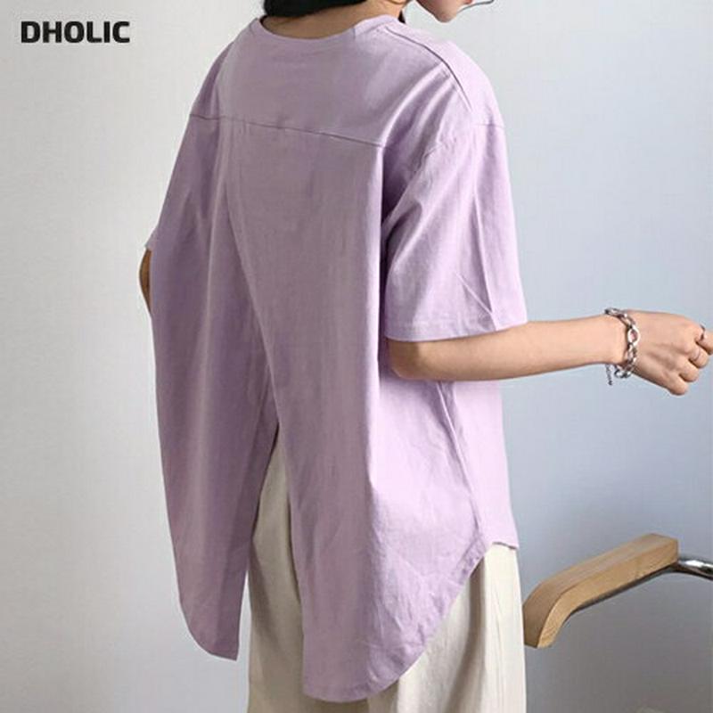 バックスリットTシャツ・全3色・t55710 レディース 【tops】【トップス Tシャツ 半袖 スリット バックスリット 無地