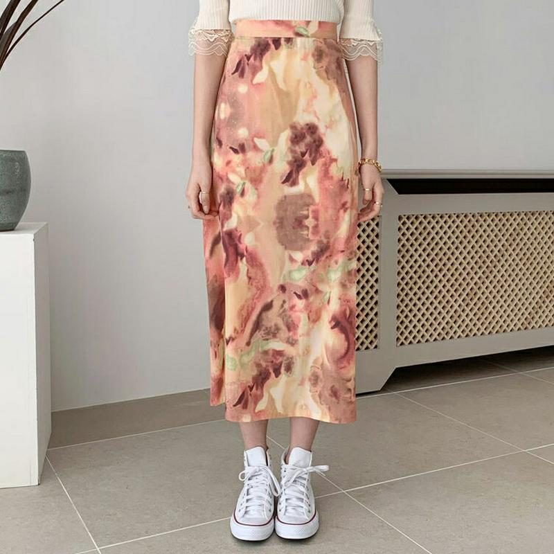 タイダイ柄フレアスカート・全2色・b55695 レディース 【sk】【スカート ロング丈 ロング フレア タイダイ カジュアル 