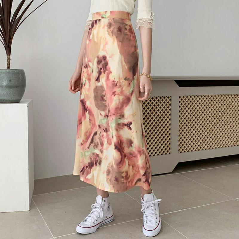 タイダイ柄フレアスカート・全2色・b55695 レディース 【sk】【スカート ロング丈 ロング フレア タイダイ カジュアル 