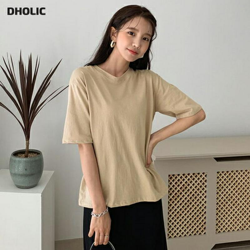 ハーフスリーブTシャツ・全7色・55689 レディース 【tops】【トップス Tシャツ 半袖 ベーシック 無地 カジュアル ゆ