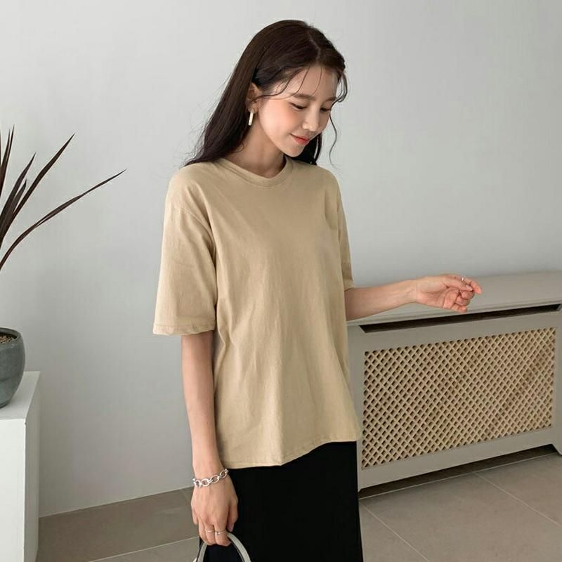 ハーフスリーブTシャツ・全7色・55689 レディース 【tops】【トップス Tシャツ 半袖 ベーシック 無地 カジュアル ゆ