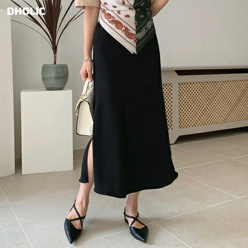 スリットフレアスカート・全4色・b55694 レディース 【sk】【スカート ロング ロング丈 無地 カジュアル スリット フレ